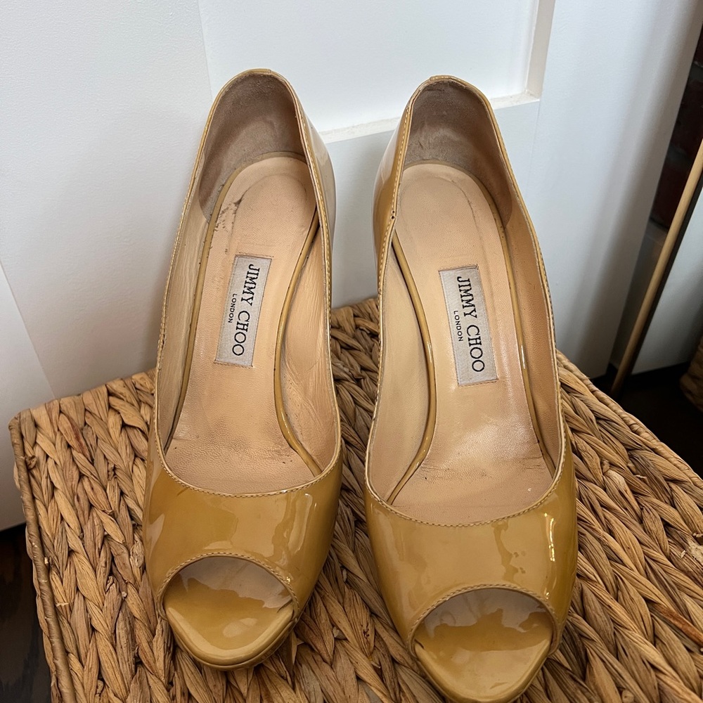 Jimmy Choo nude heel open toe 39.5